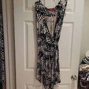 Elle Asymmetrical Black and White Dress